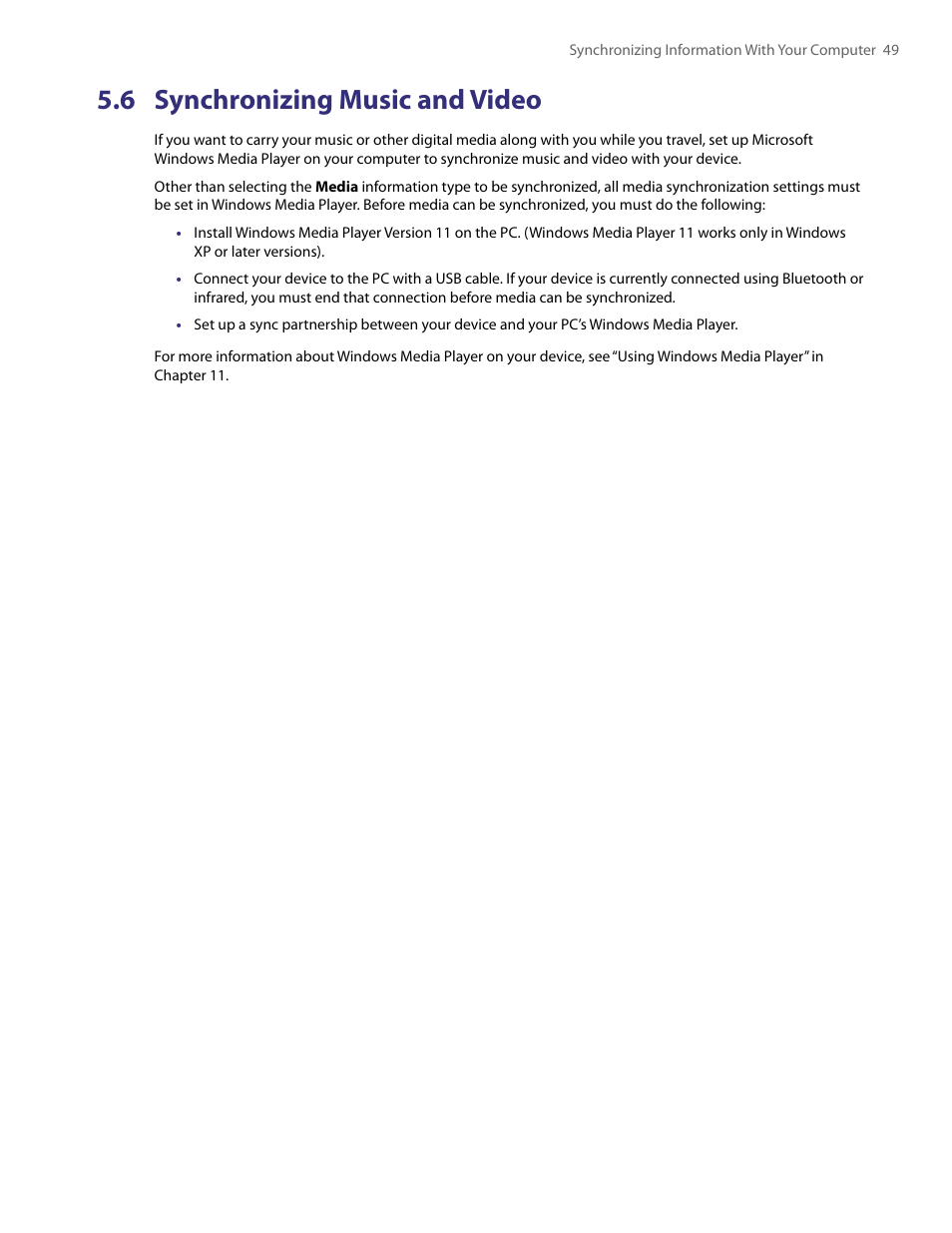 6 synchronizing music and video | TAO PDA User Manual | Page 49 / 148