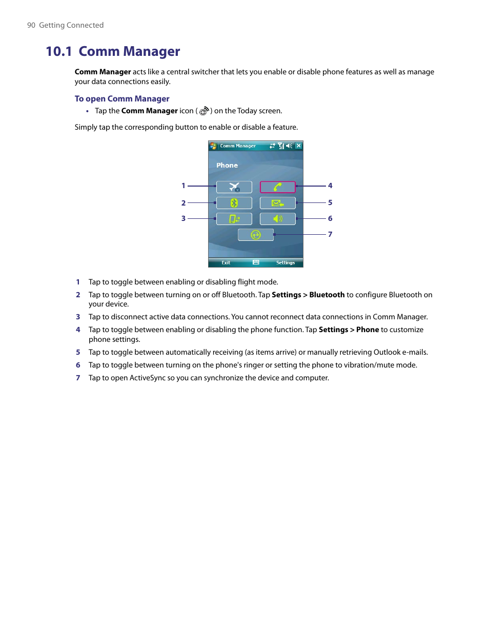 1 comm manager | TAO PDA User Manual | Page 90 / 148