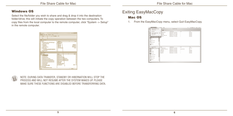 Exiting easymaccopy | Targus File Share Cable N2953 User Manual | Page 4 / 6