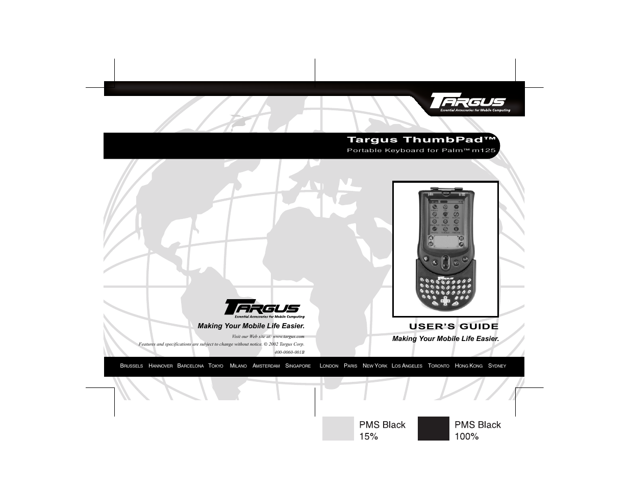 Targus ThumbPad Palm m125 User Manual | 21 pages