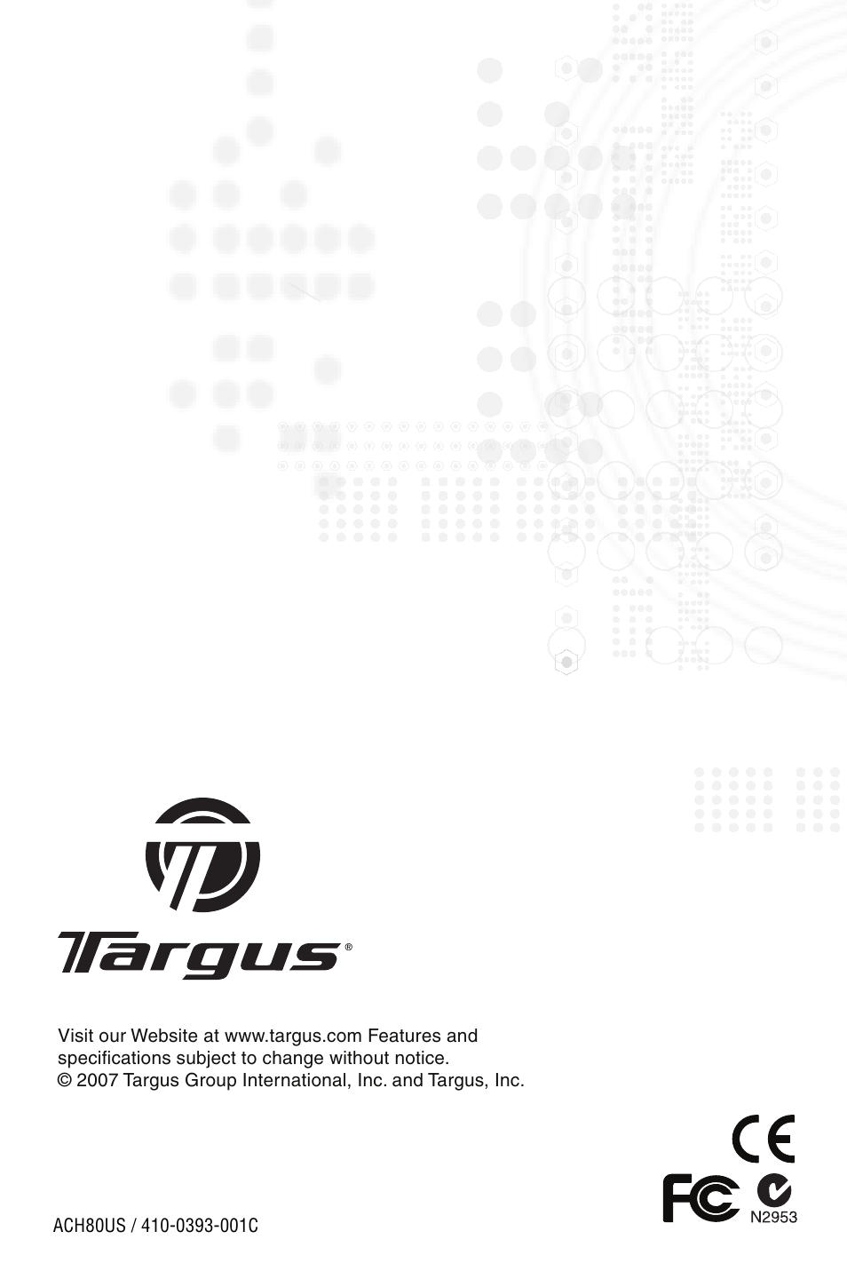 Targus Notebook Expansion USB home dock with audio pass-through USER GUIDE User Manual | Page 16 / 16