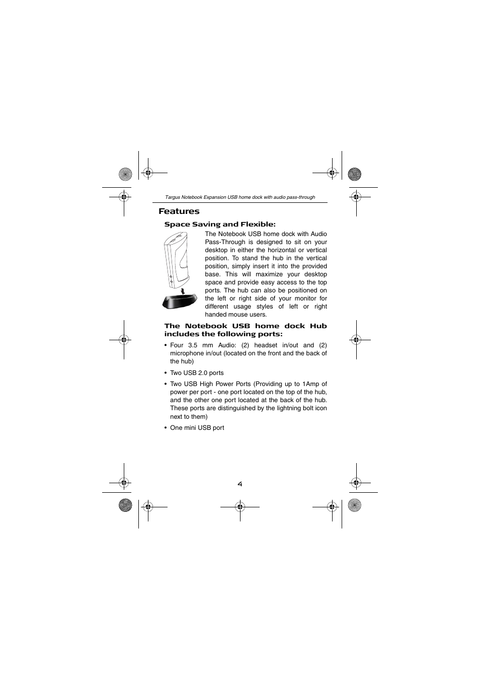 Targus Notebook Expansion USB home dock with audio pass-through USER GUIDE User Manual | Page 4 / 16