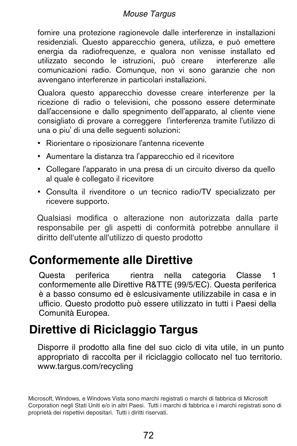 Targus Rechargeable 5-Button Wireless Mouse User Manual | Page 72 / 99