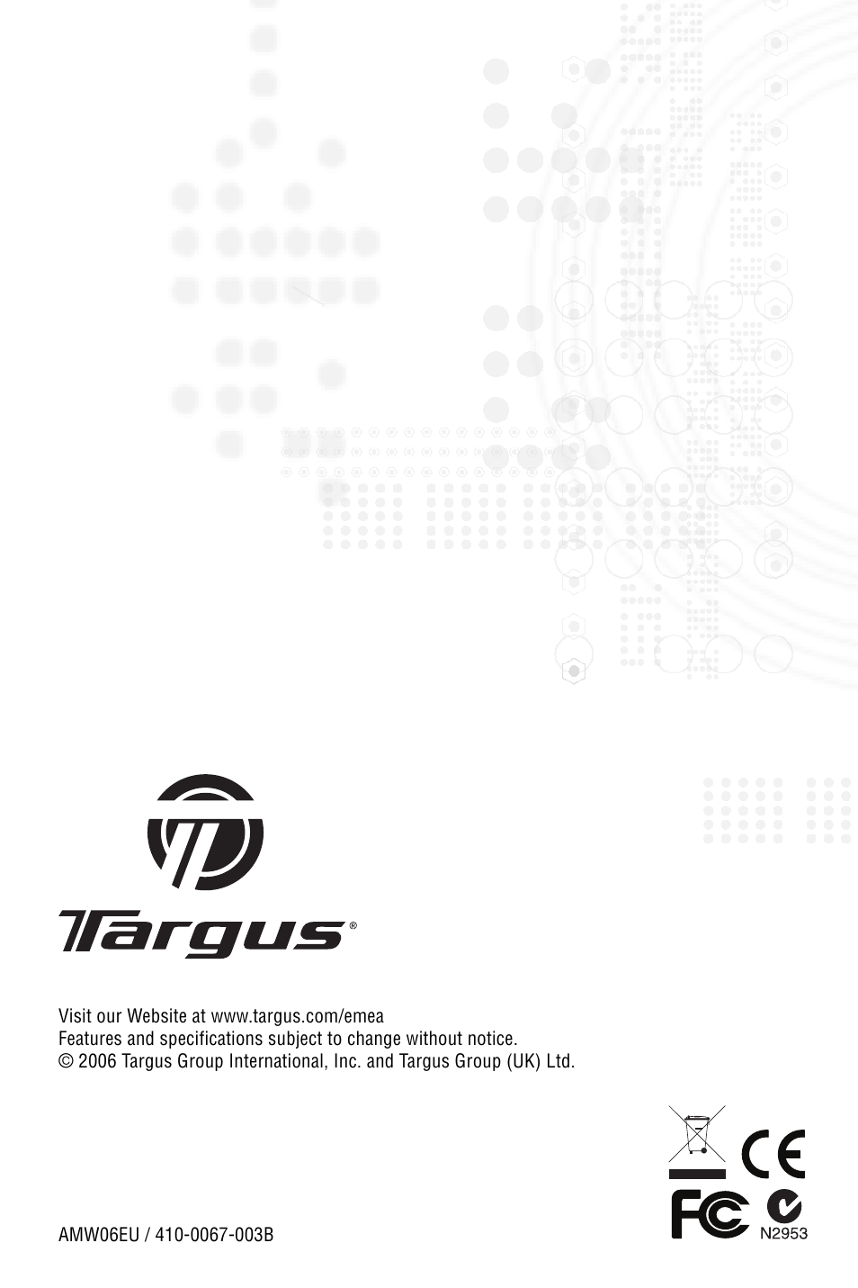 Targus Rechargeable 5-Button Wireless Mouse User Manual | Page 99 / 99
