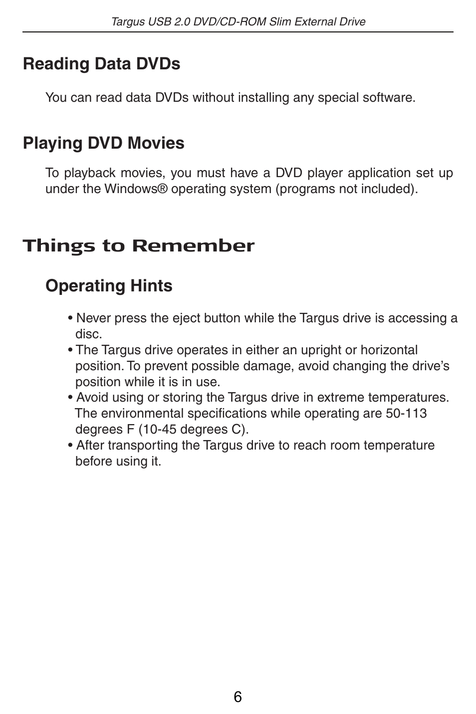 Targus PA410 User Manual | Page 7 / 12