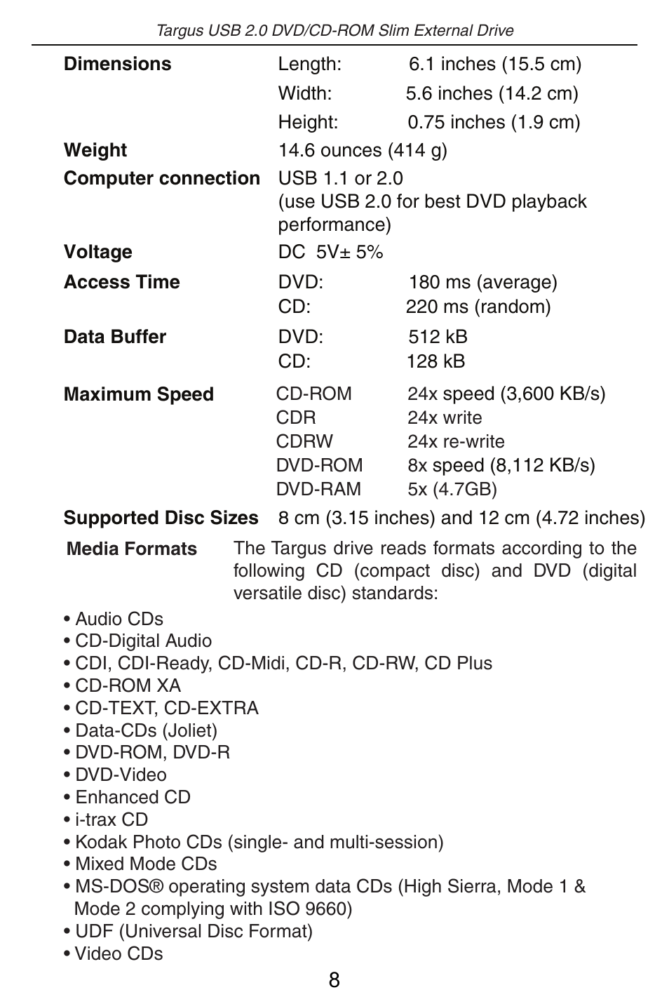 Targus PA410 User Manual | Page 9 / 12