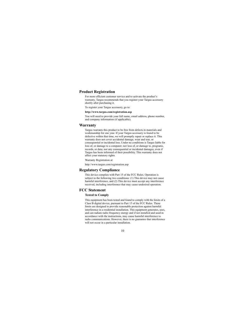 Targus USB-2.0 Mobile User Manual | Page 10 / 11