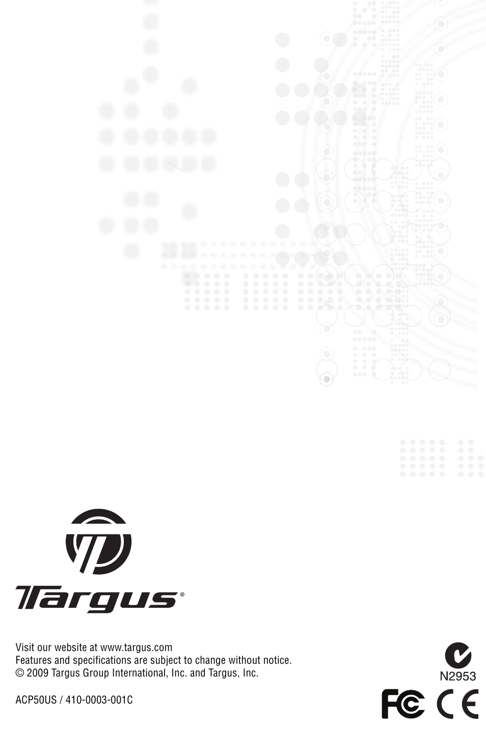 User guide | Targus Universal Notebook Docking Station with Video ACP50 User Manual | Page 20 / 20