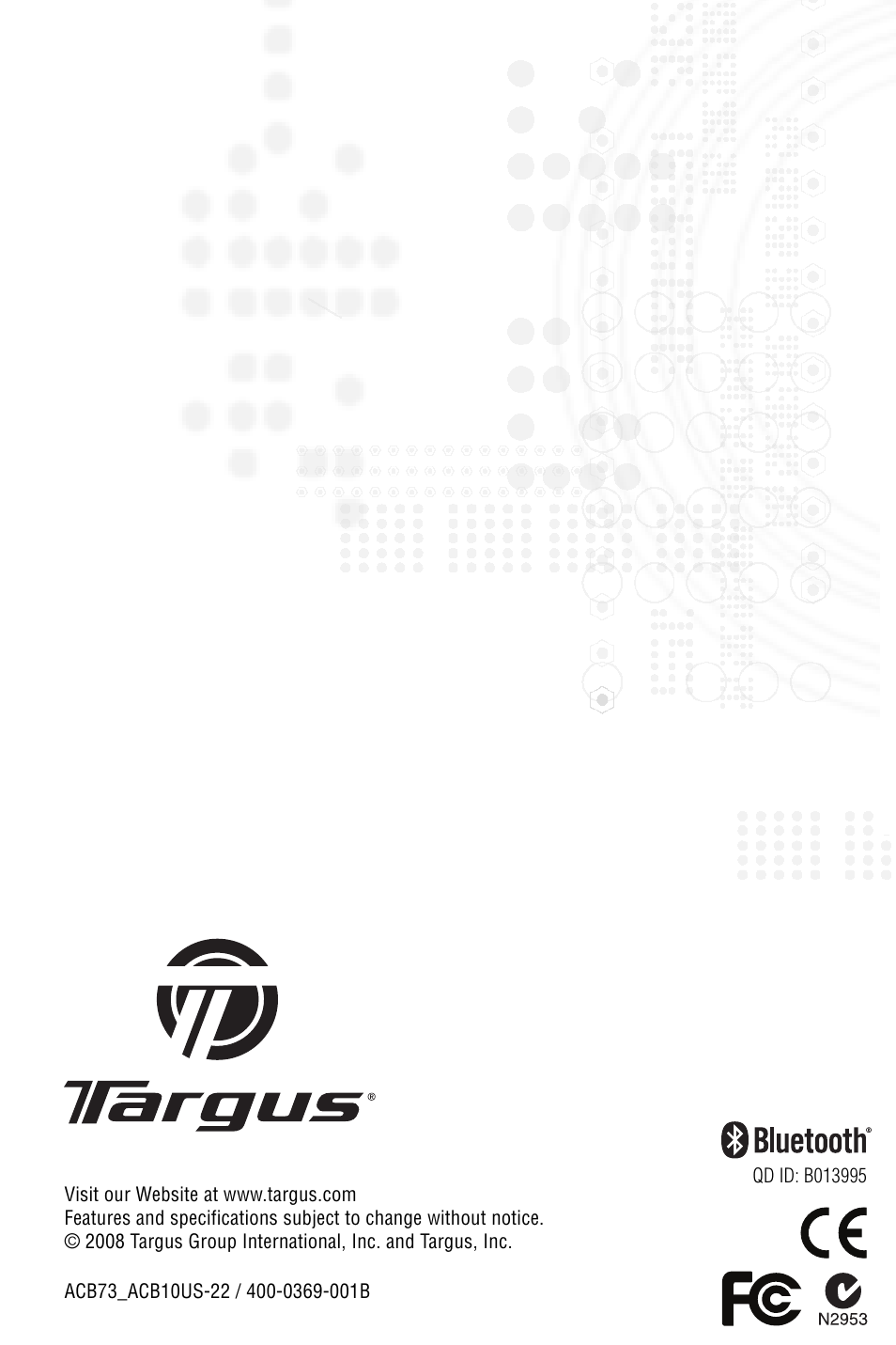 User guide, Usb ultra-mini bluetooth, 0 adapter with edr | Targus Ultra-Mini Mini Bluetooth 2.0 Adapter with DER User Manual | Page 9 / 9