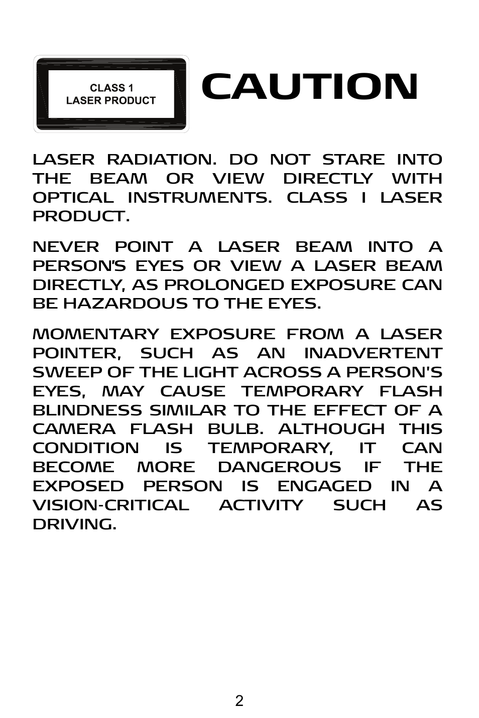 Caution | Targus USB mouse User Manual | Page 2 / 8