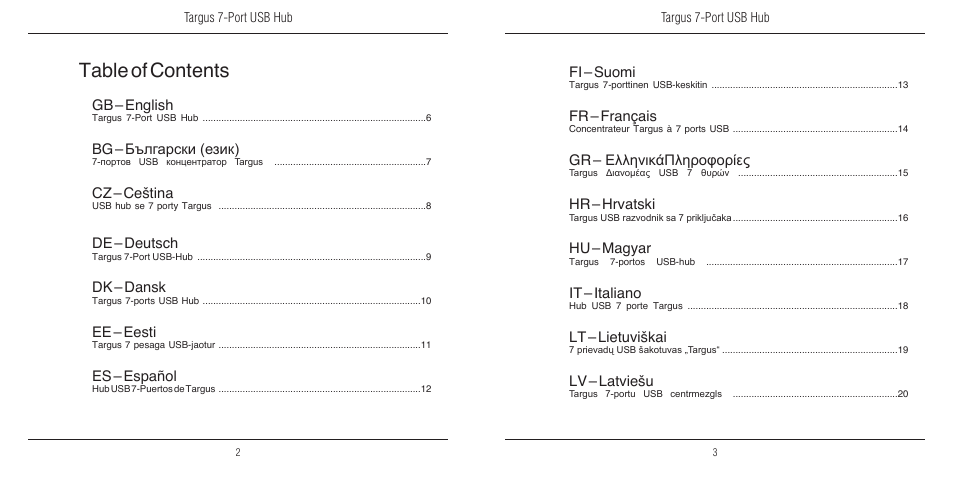 Targus 410-2366-203A/ACH120EU User Manual | Page 2 / 16