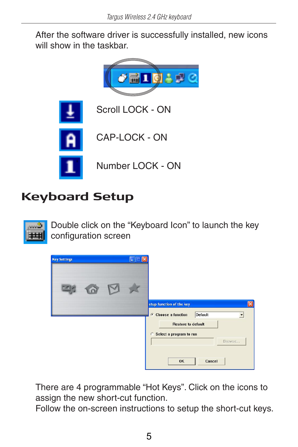 Keyboard setup | Targus AKB24US User Manual | Page 6 / 11