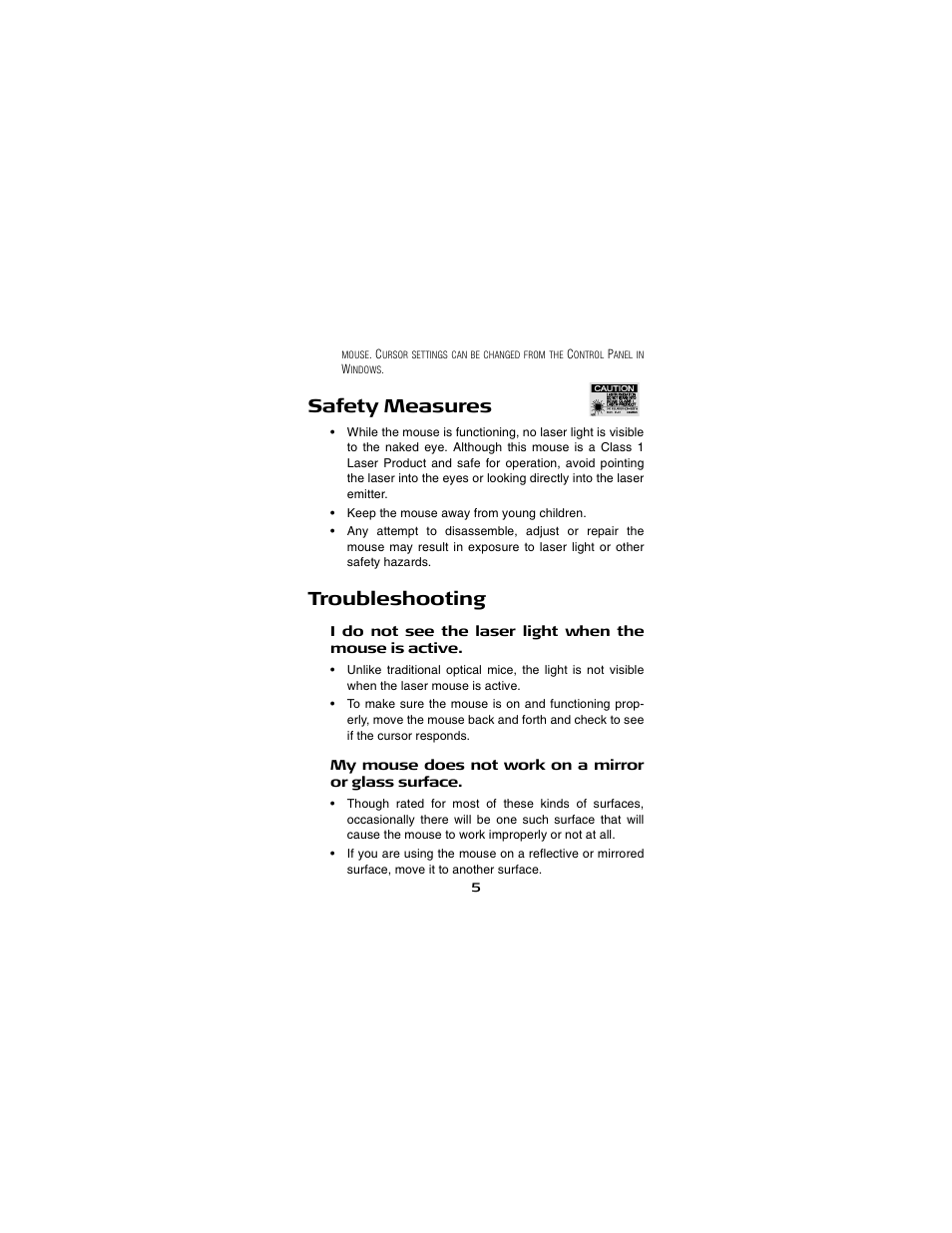 Safety measures, Troubleshooting | Targus AMU18US-10 User Manual | Page 5 / 7