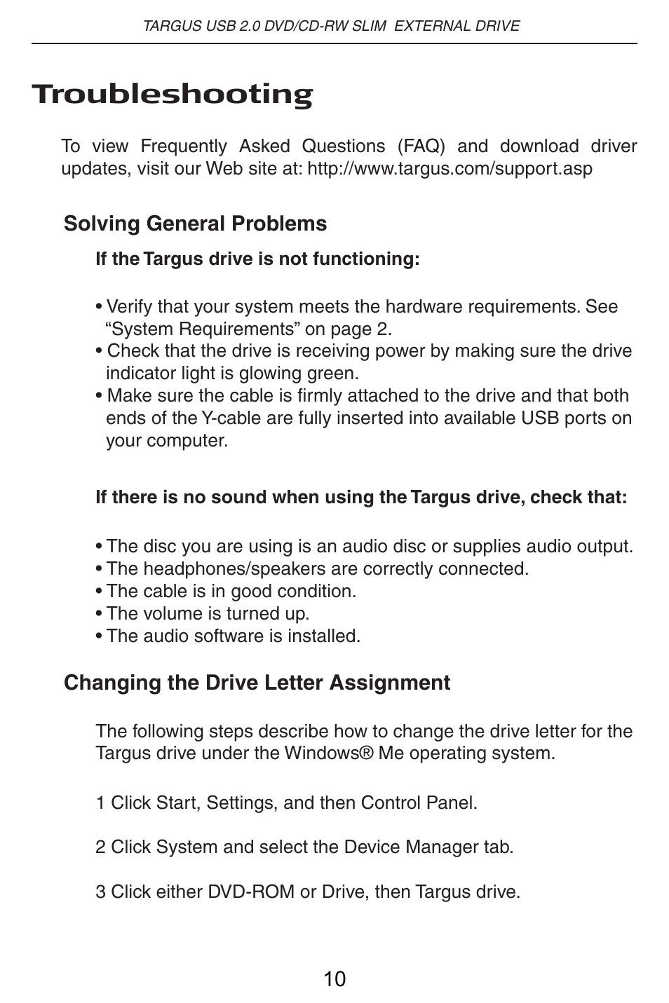 Troubleshooting | Targus PACMB010U User Manual | Page 11 / 14