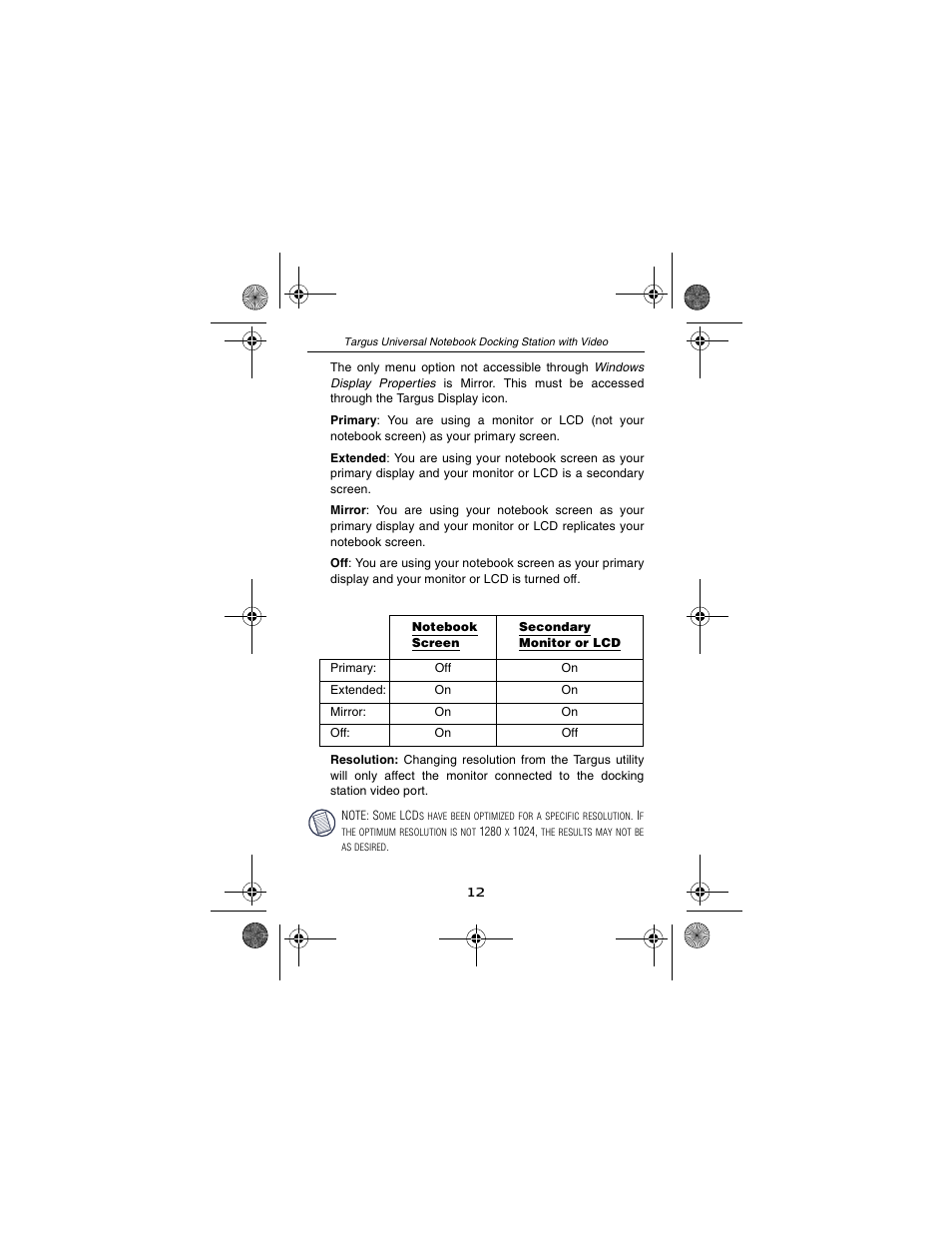 Targus NOTEBOOK DOCKING station with video User Manual | Page 12 / 19