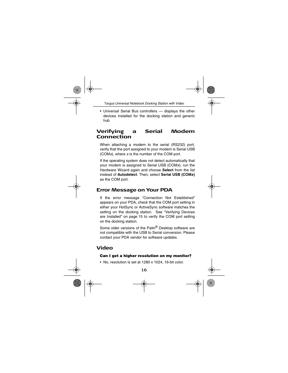 Targus NOTEBOOK DOCKING station with video User Manual | Page 16 / 19