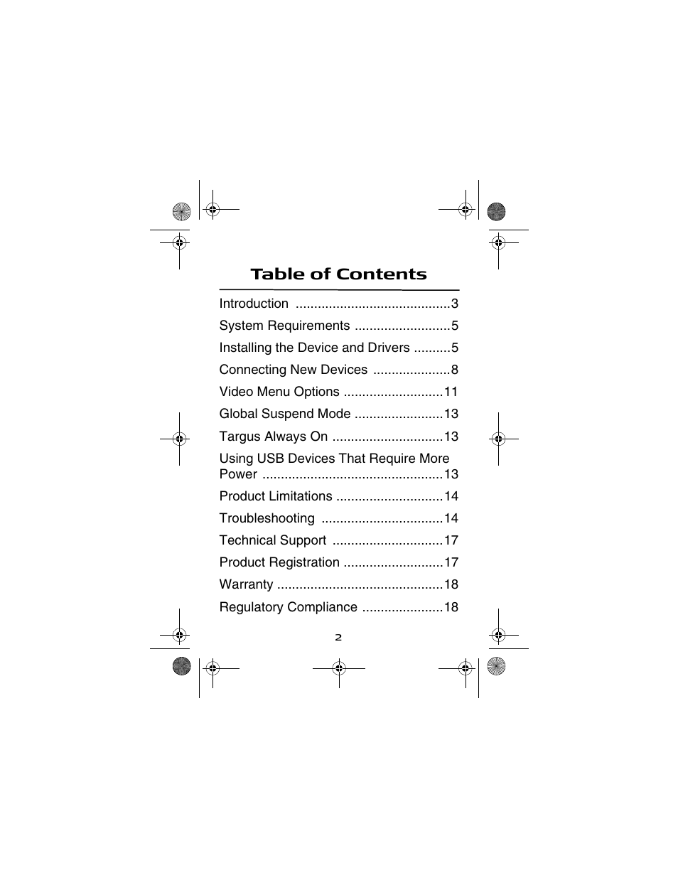 Targus NOTEBOOK DOCKING station with video User Manual | Page 2 / 19