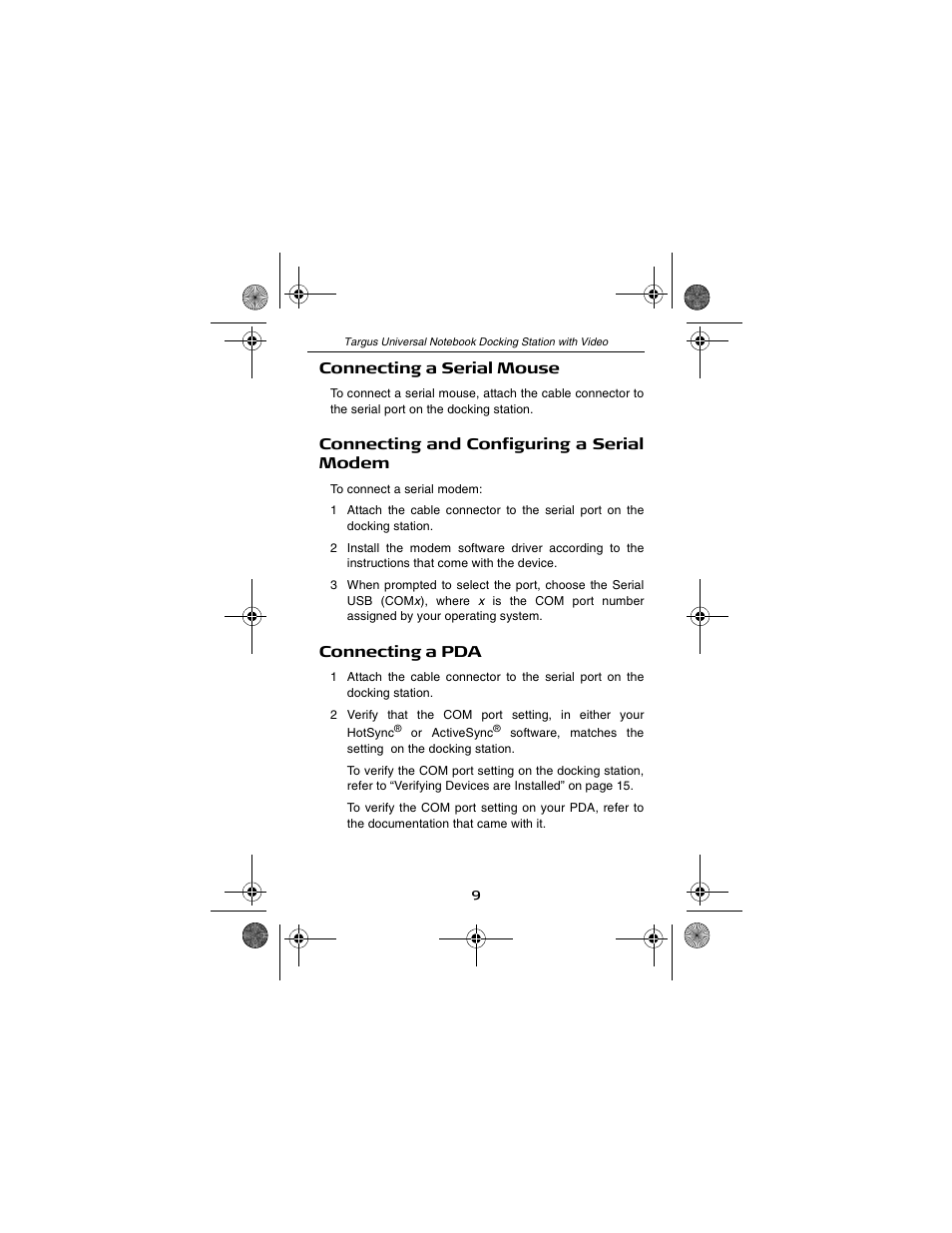 Targus NOTEBOOK DOCKING station with video User Manual | Page 9 / 19