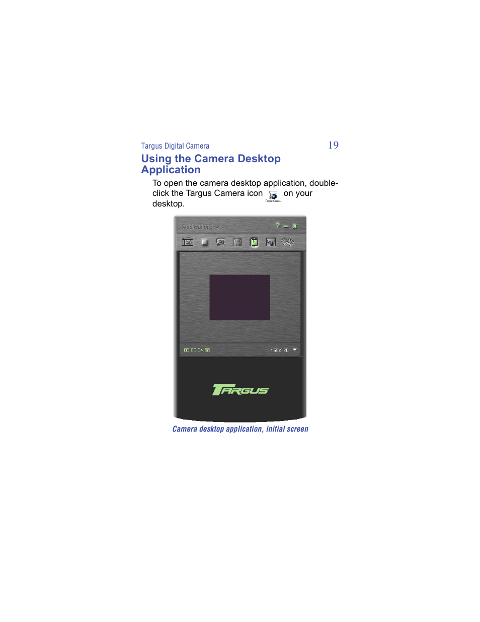 Using the camera desktop application | Targus Handspring Digital Camera User Manual | Page 19 / 33