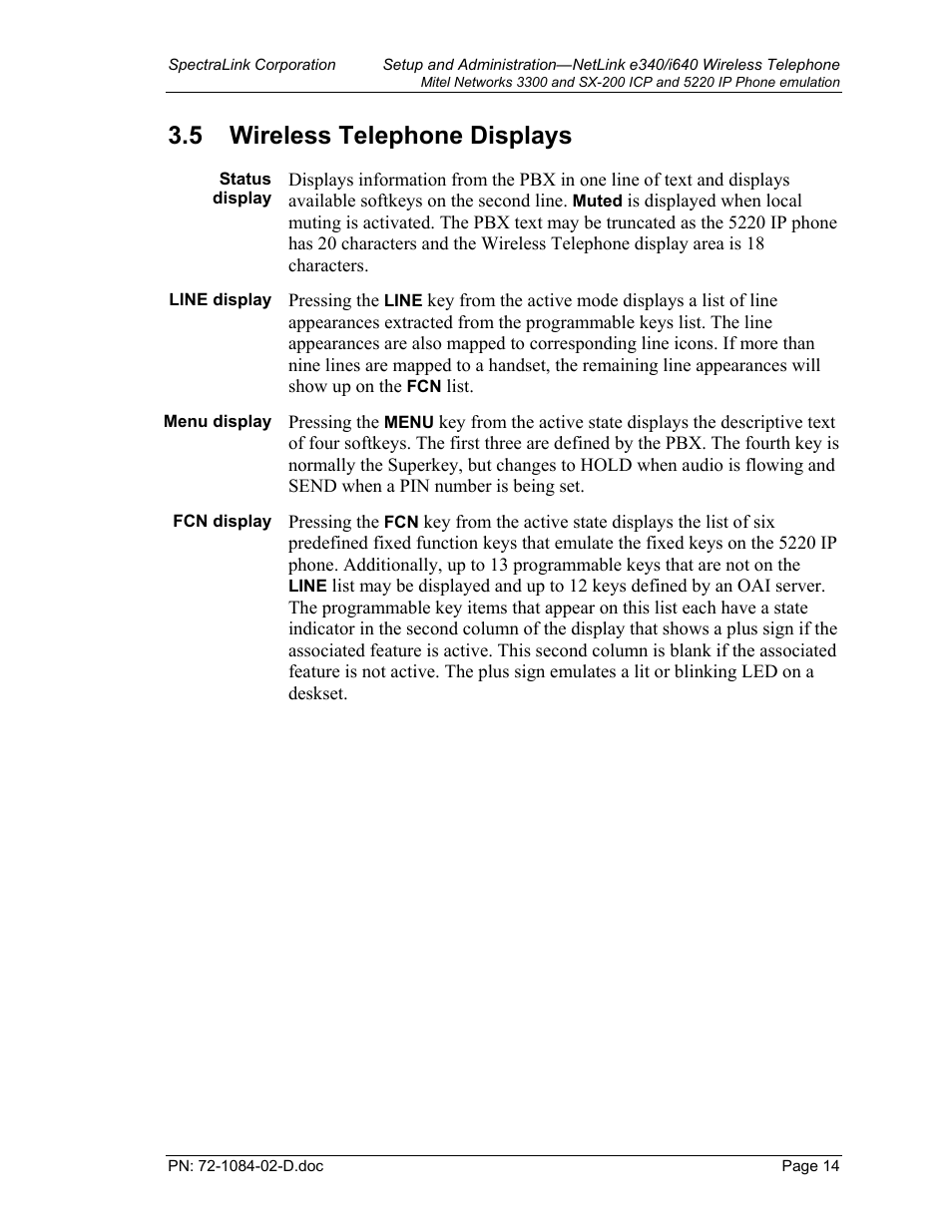Wireless telephone displays, Wireless telephone displays 14, 5 wireless telephone displays | Targus netlink e340 User Manual | Page 14 / 47