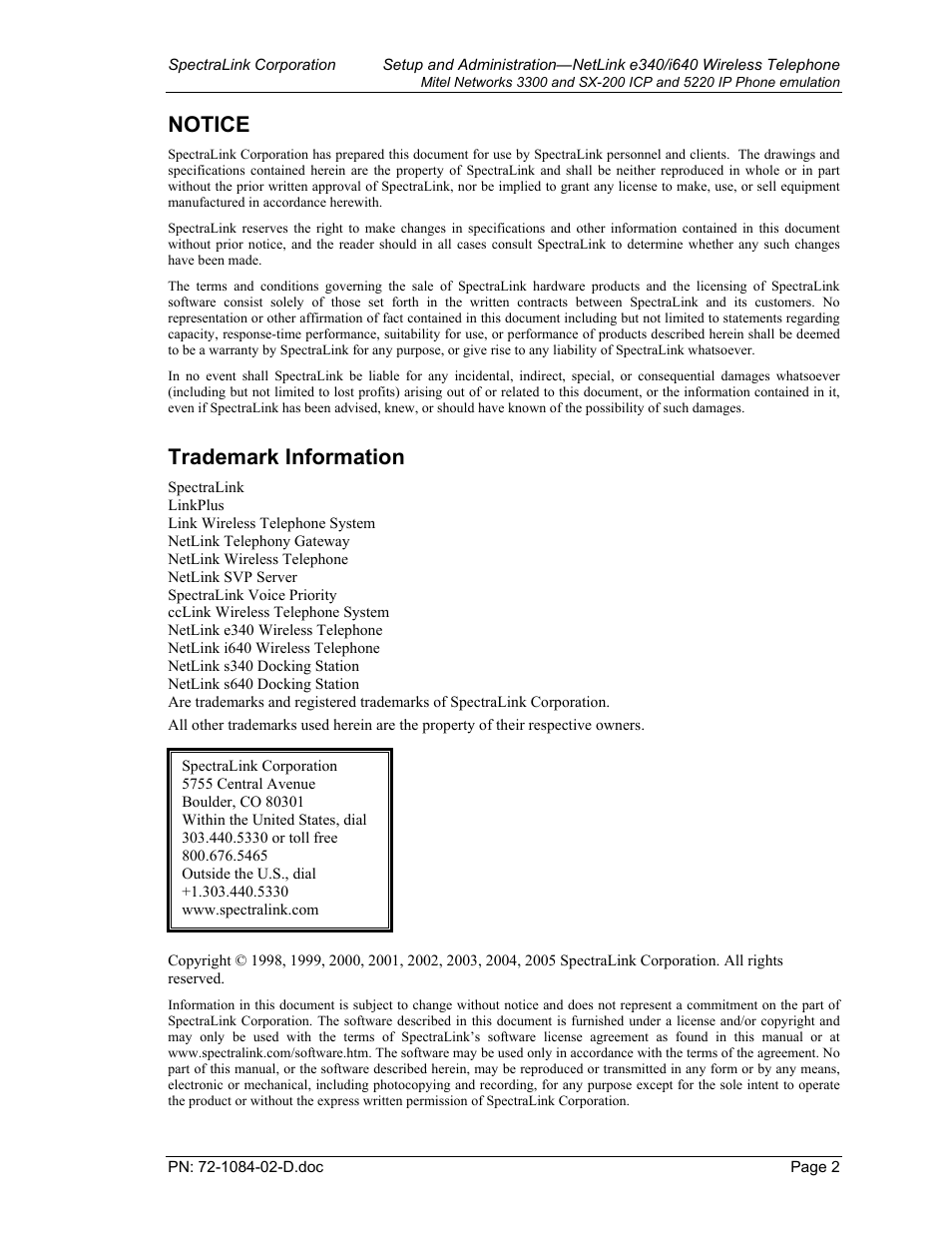 Notice, Trademark information | Targus netlink e340 User Manual | Page 2 / 47