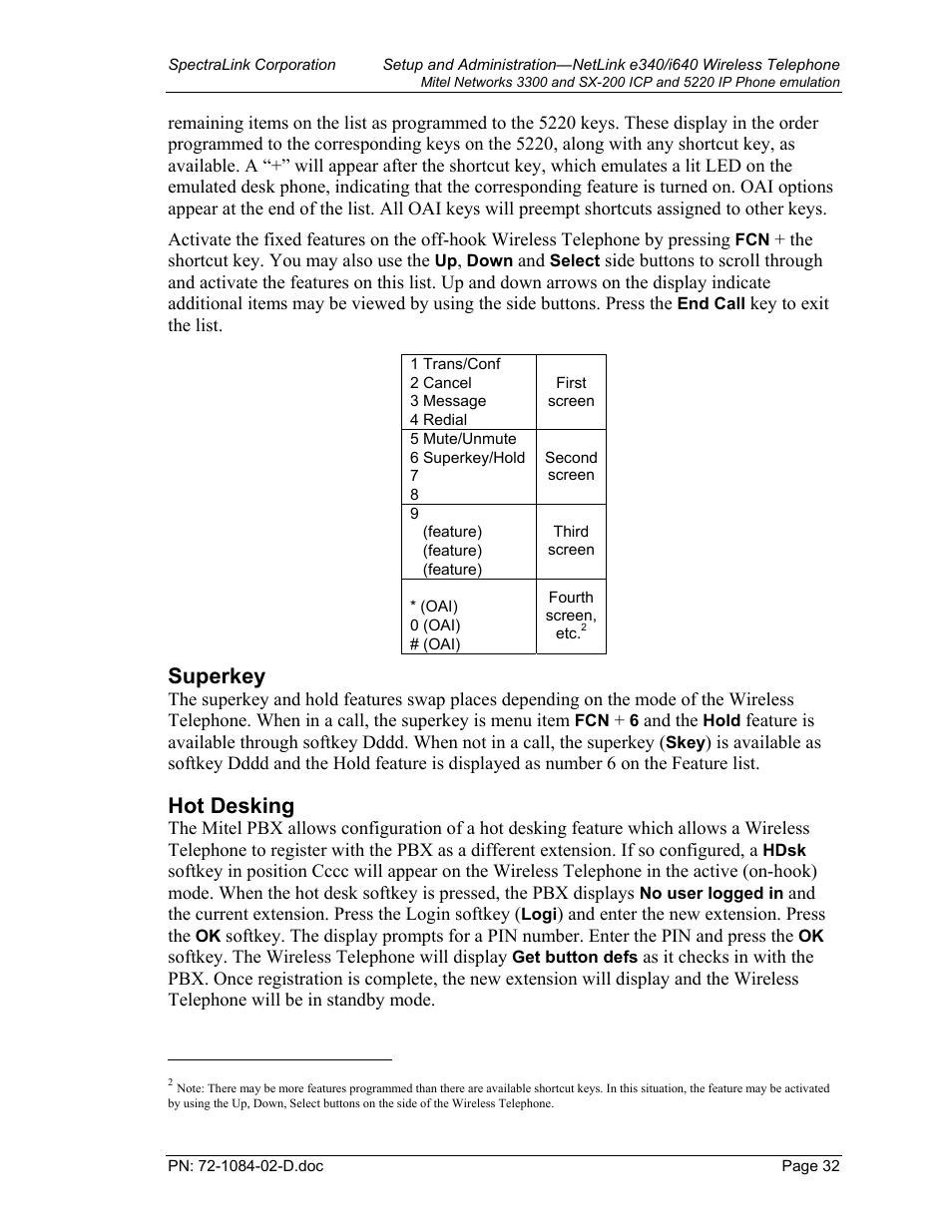 Superkey, Hot desking | Targus netlink e340 User Manual | Page 32 / 47