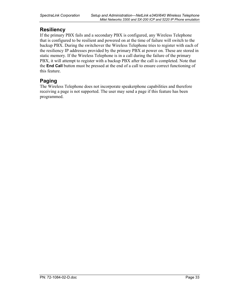 Resiliency, Paging | Targus netlink e340 User Manual | Page 33 / 47