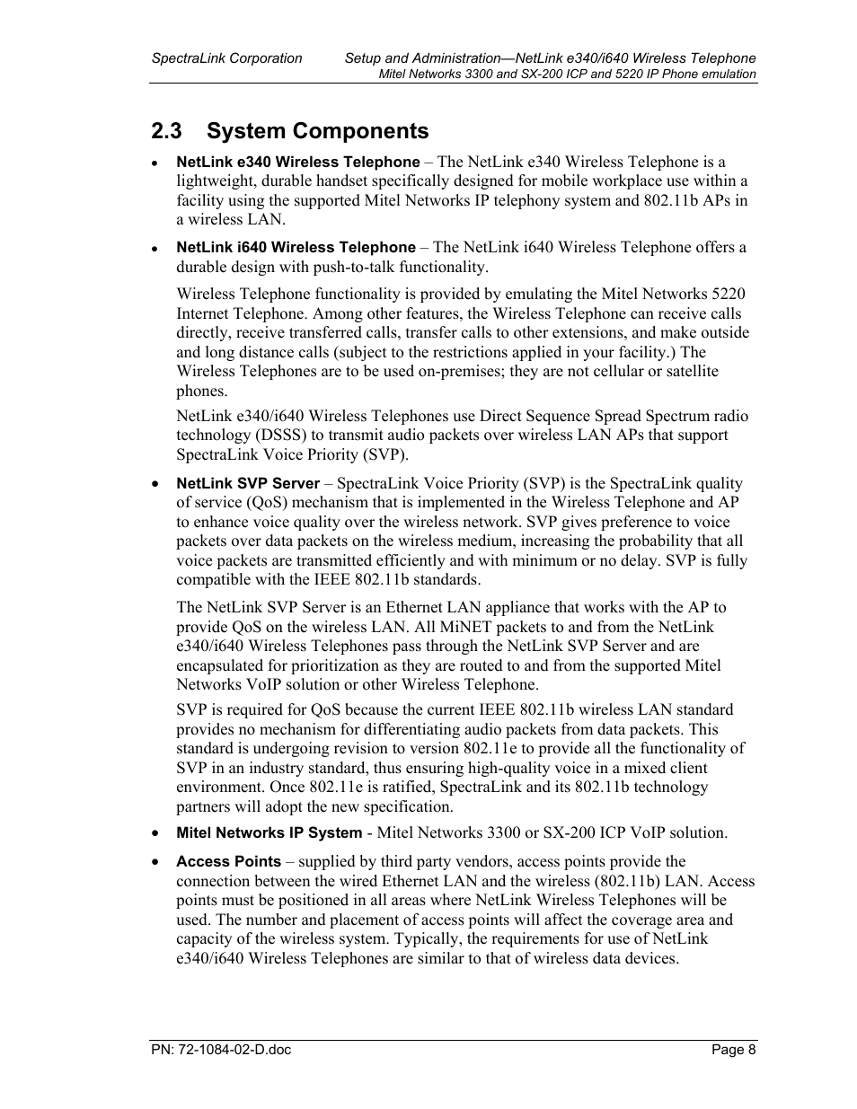 System components, System components 8, 3 system components | Targus netlink e340 User Manual | Page 8 / 47