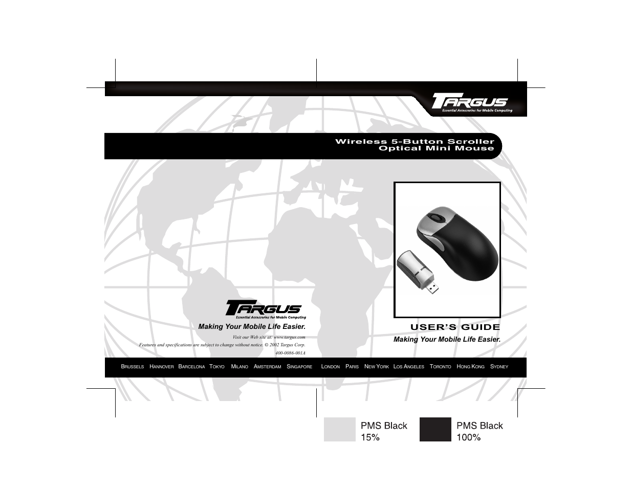 Targus 400-0086-001A User Manual | 15 pages