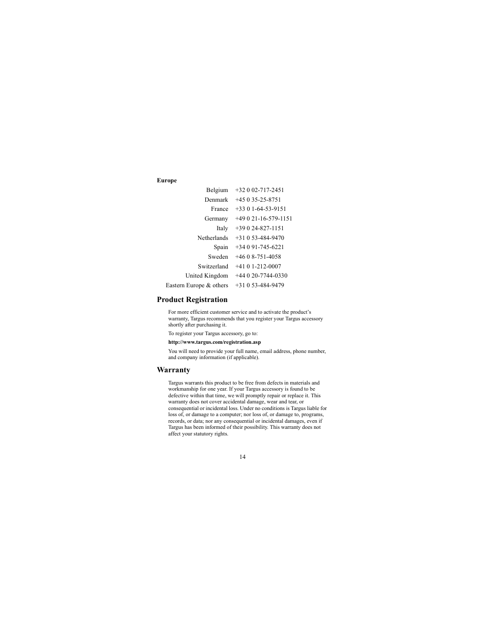 Targus 400-0086-001A User Manual | Page 14 / 15