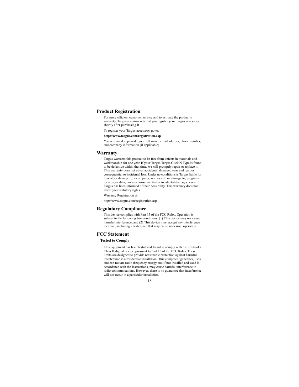 Targus iPAQ 3800 User Manual | Page 18 / 19