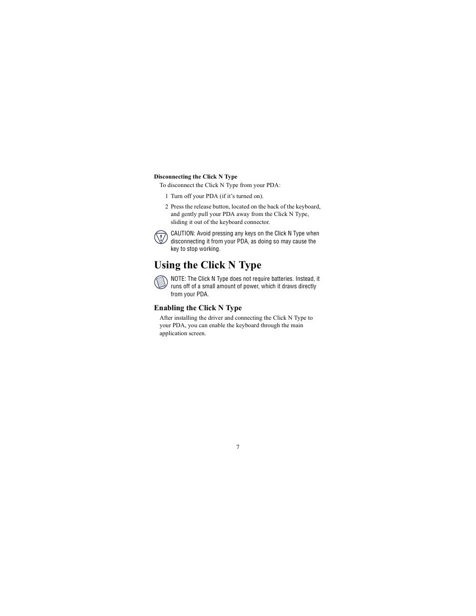 Using the click n type | Targus iPAQ 3800 User Manual | Page 7 / 19