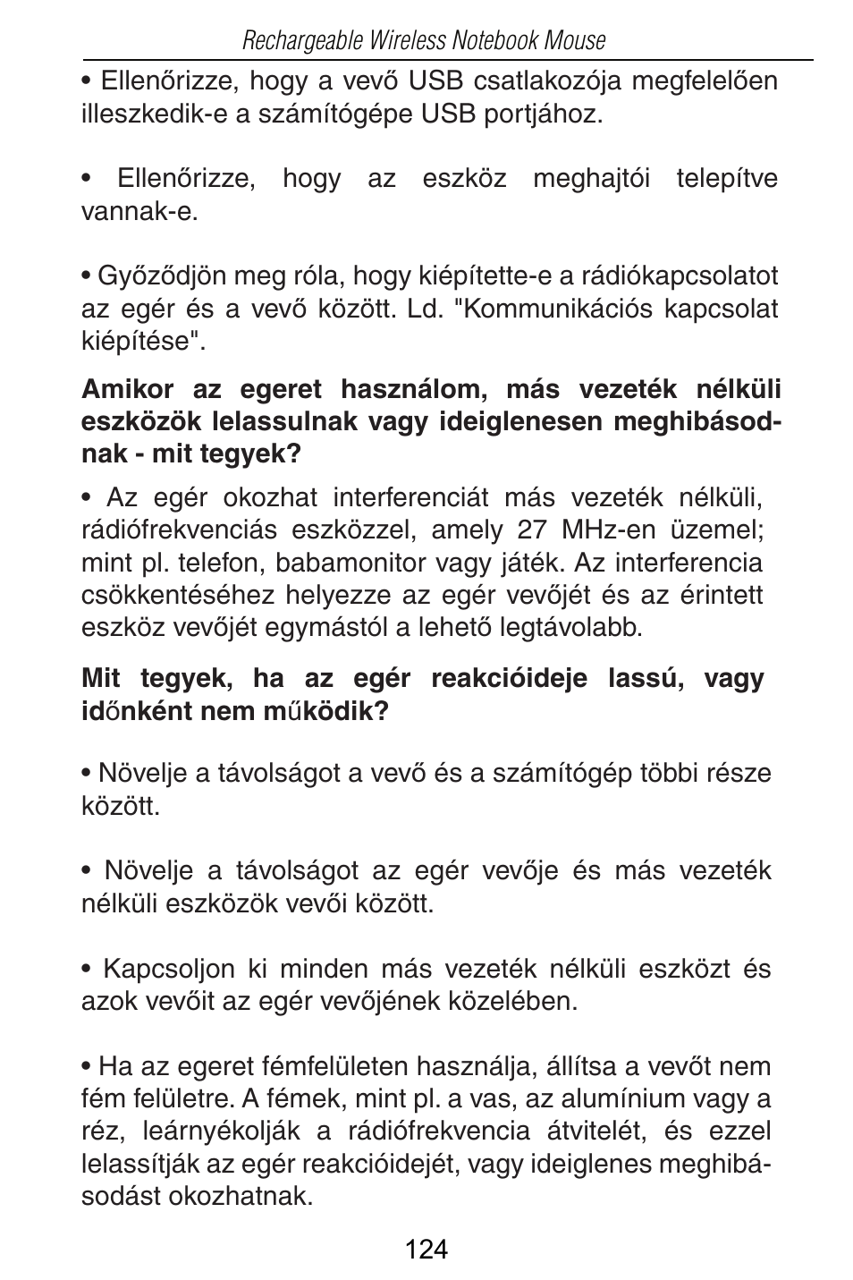 Targus Rechargeable Wireless Notebook Mouse User Manual | Page 124 / 259