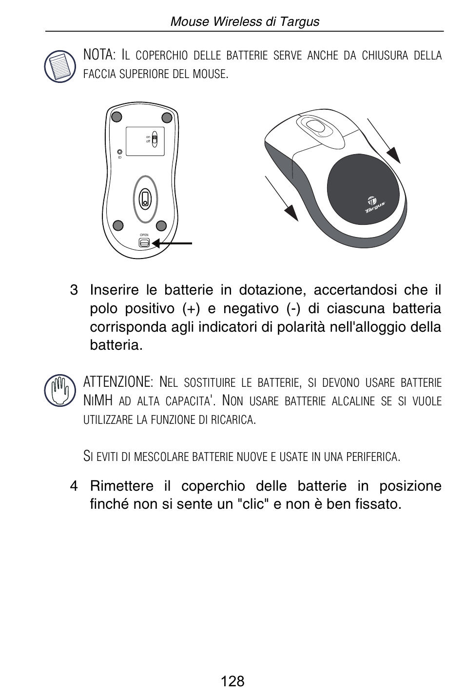 Targus Rechargeable Wireless Notebook Mouse User Manual | Page 128 / 259