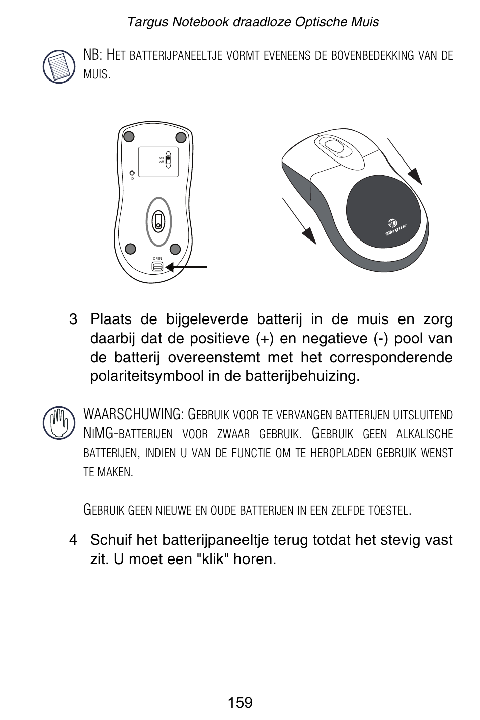 Targus Rechargeable Wireless Notebook Mouse User Manual | Page 159 / 259