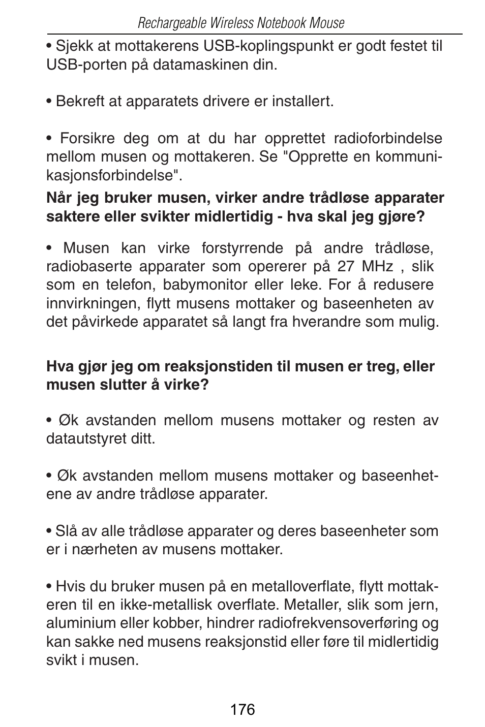 Targus Rechargeable Wireless Notebook Mouse User Manual | Page 176 / 259