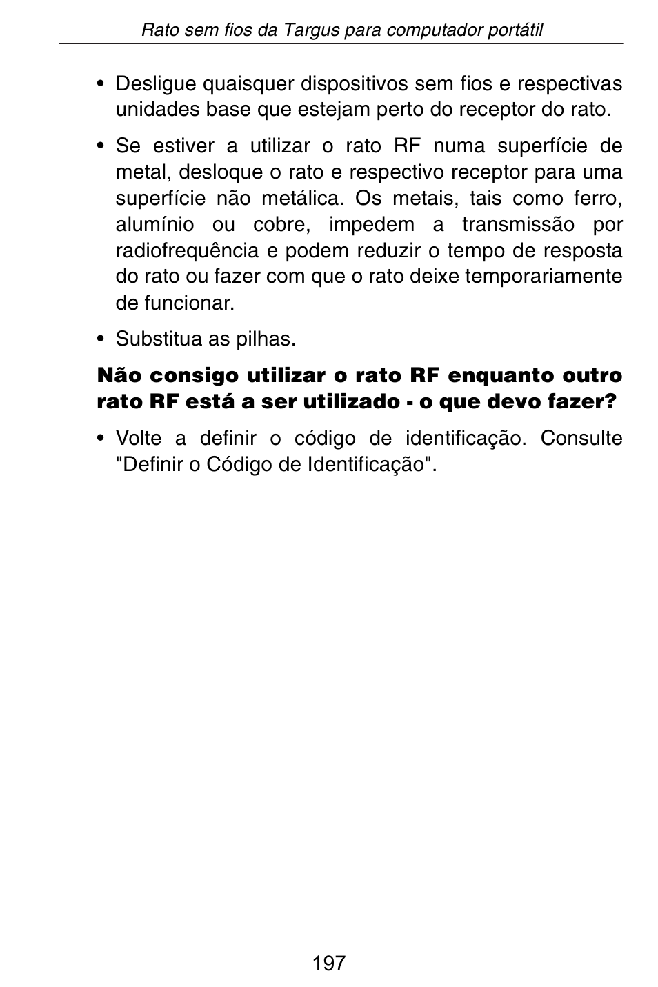 Targus Rechargeable Wireless Notebook Mouse User Manual | Page 197 / 259