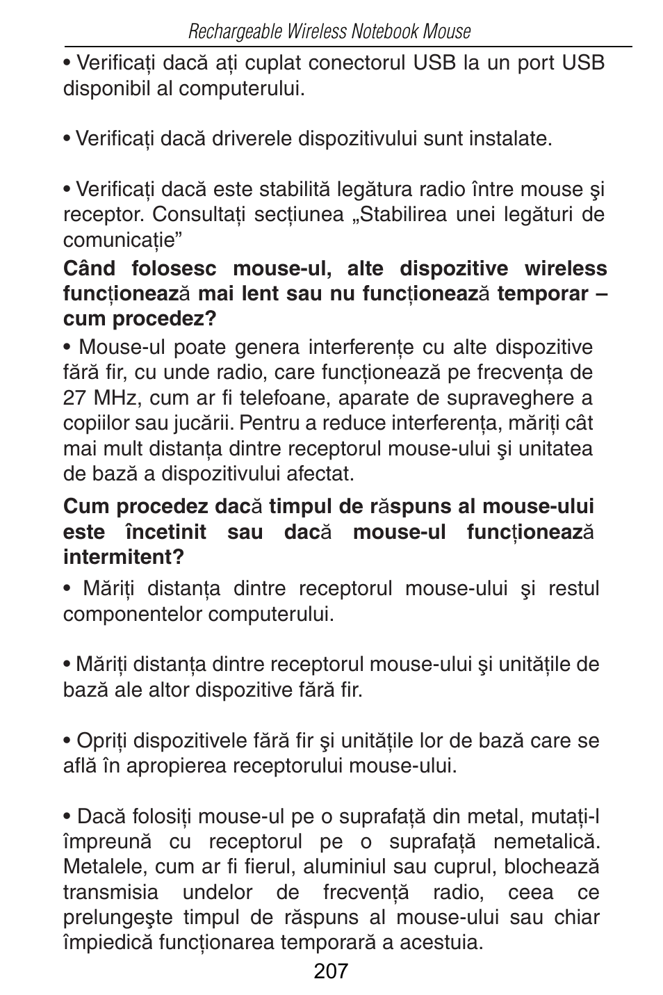 Targus Rechargeable Wireless Notebook Mouse User Manual | Page 207 / 259