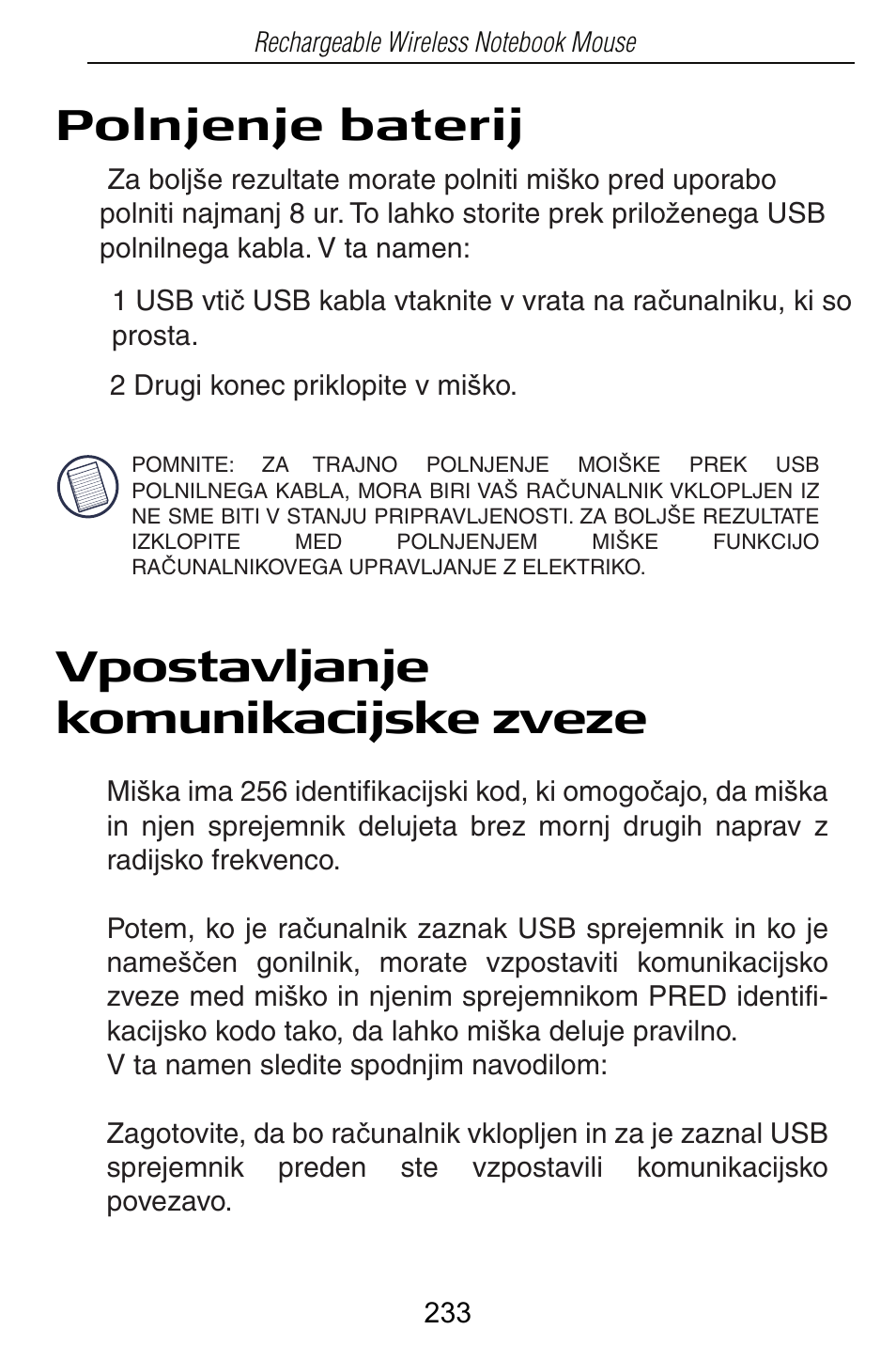 Targus Rechargeable Wireless Notebook Mouse User Manual | Page 233 / 259