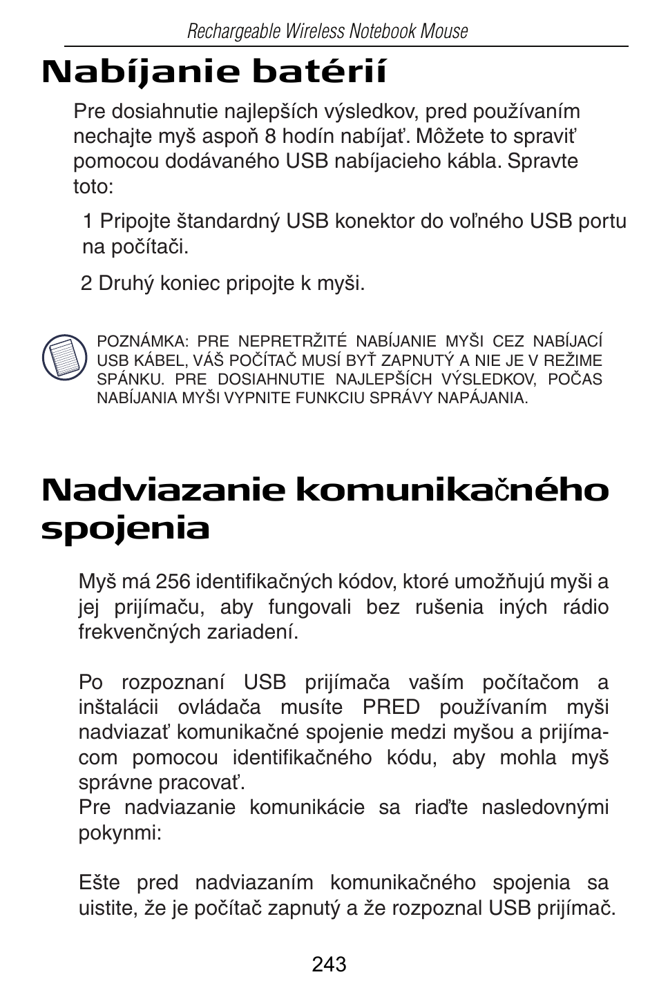 Targus Rechargeable Wireless Notebook Mouse User Manual | Page 243 / 259