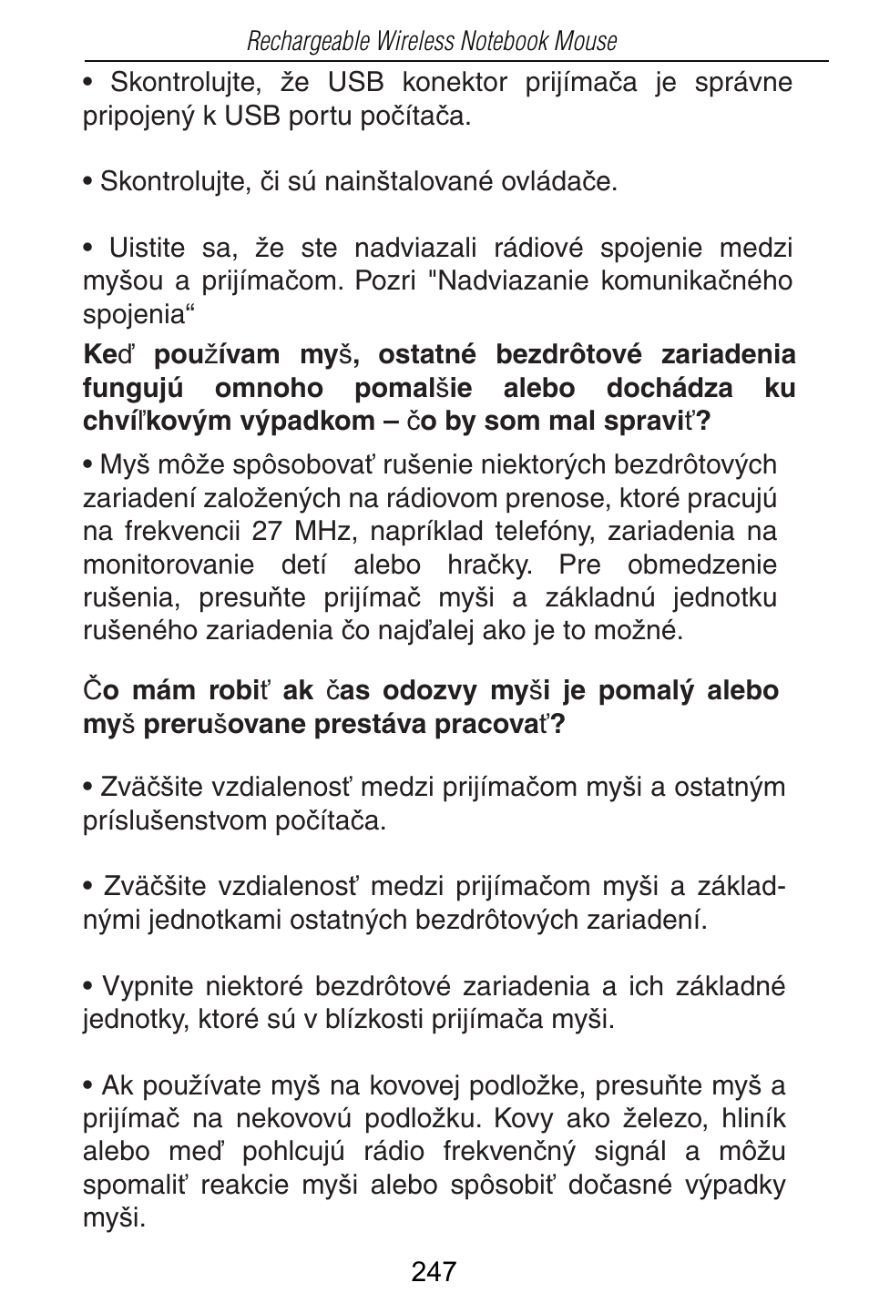 Targus Rechargeable Wireless Notebook Mouse User Manual | Page 247 / 259