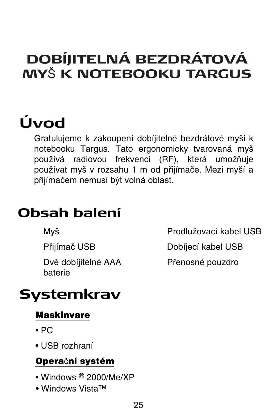 Targus Rechargeable Wireless Notebook Mouse User Manual | Page 25 / 259