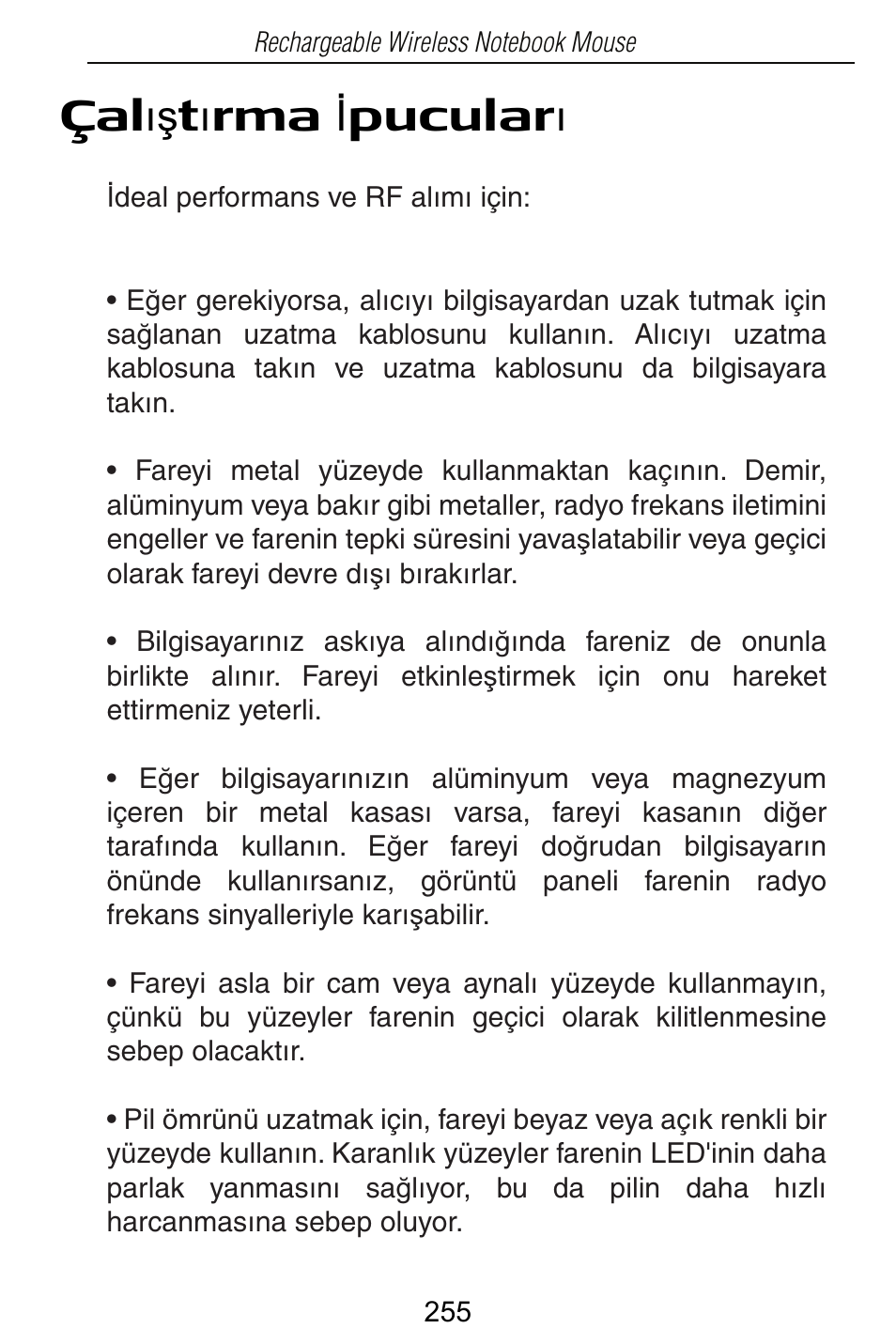 Зal хъ t õ rma ø pucular õ | Targus Rechargeable Wireless Notebook Mouse User Manual | Page 255 / 259