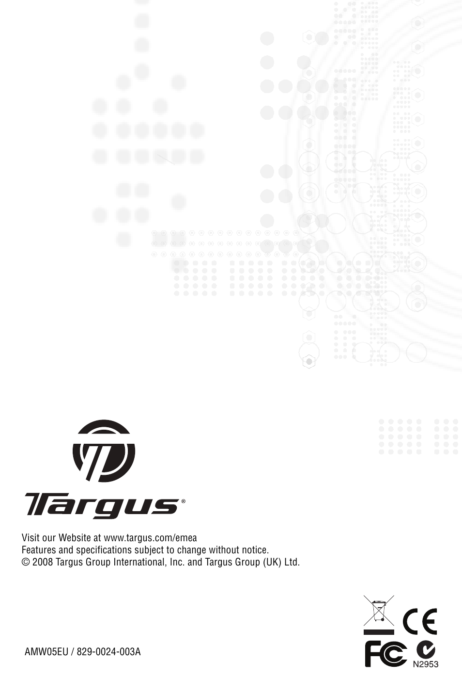 Targus Rechargeable Wireless Notebook Mouse User Manual | Page 259 / 259