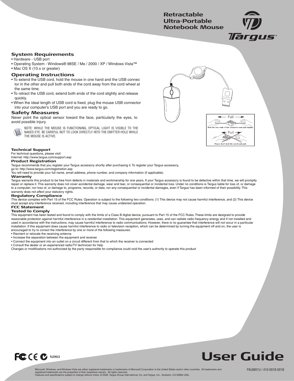 Targus 402-0145-001B User Manual | 1 page