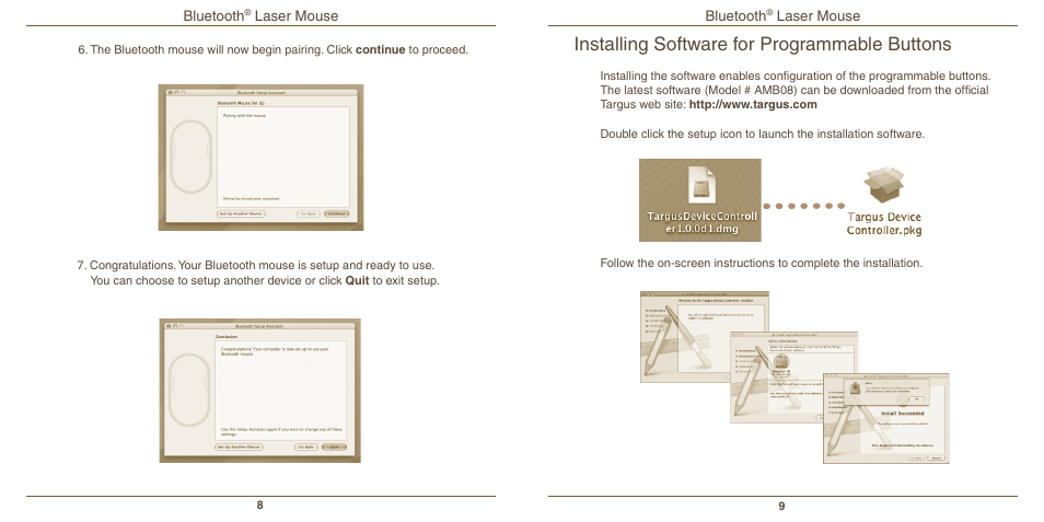 Installing software for programmable buttons | Targus AMB08US User Manual | Page 6 / 9