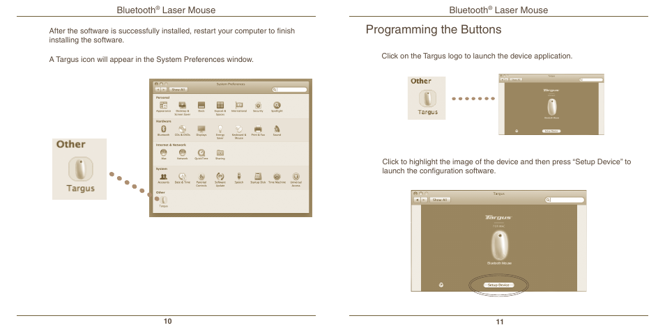 Programming the buttons | Targus AMB08US User Manual | Page 7 / 9