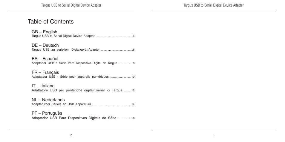 Targus USB to Serial Digital Device Adapter User Manual | Page 2 / 9