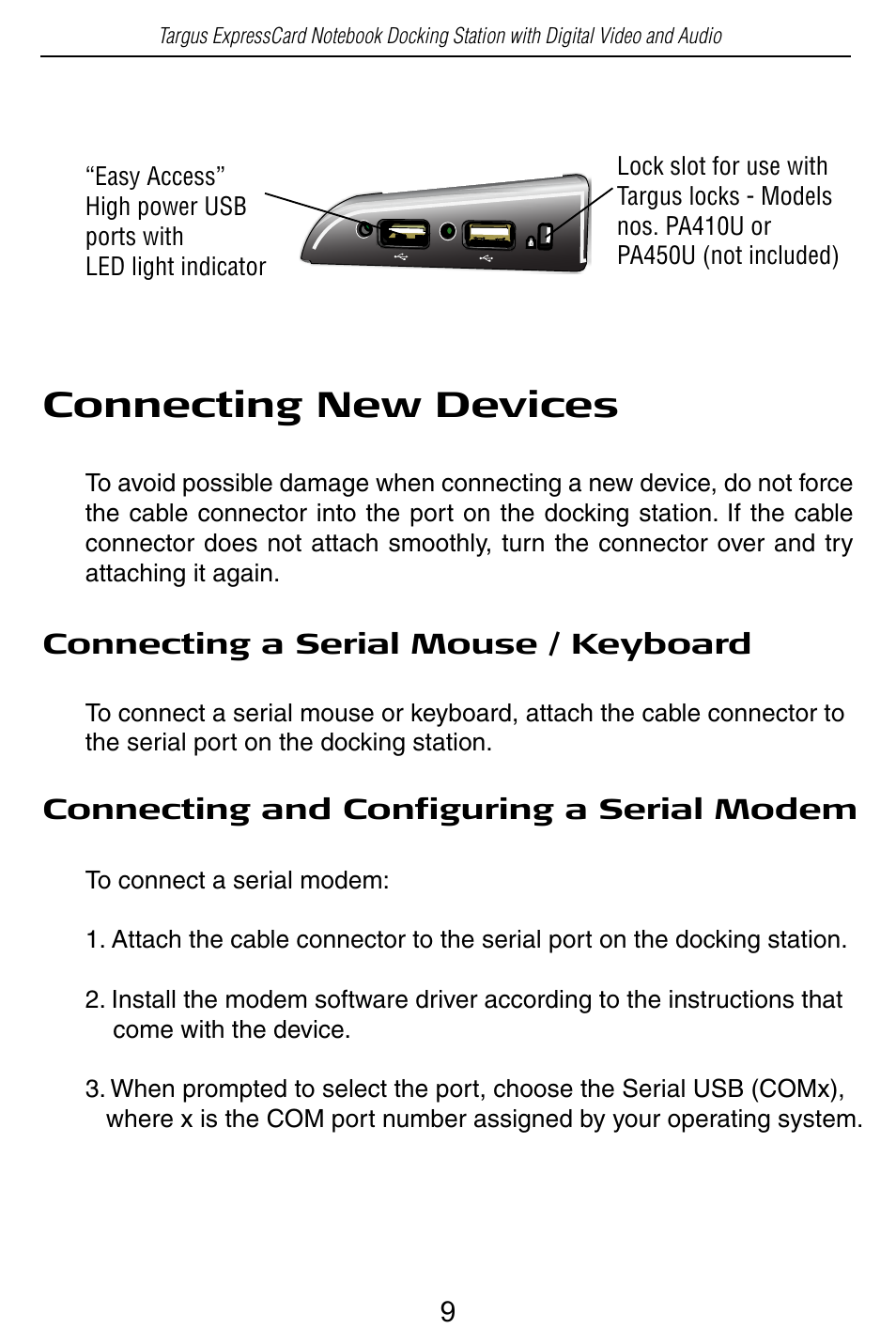 Connecting new devices | Targus ACP60 User Manual | Page 10 / 23