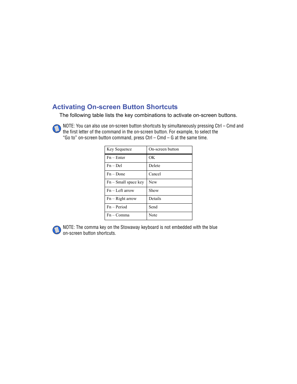 Activating on-screen button shortcuts, 21 activating on-screen button shortcuts | Targus Stowaway User Manual | Page 25 / 37